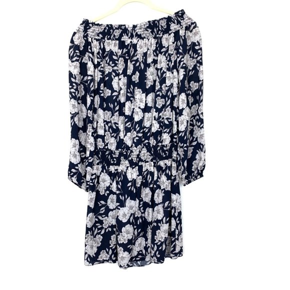Intermix‎ Size P (XS) Emily Off Shoulder Dress Floral Smocked Long Sleeve Mini - Picture 6 of 10